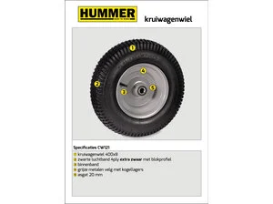 Kruiwagenwiel extra zwaar met luchtband en metalen velg (zonder as)
