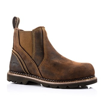 Buckbootz  B1555SM SB Hoog Bruin Instap Werkschoen