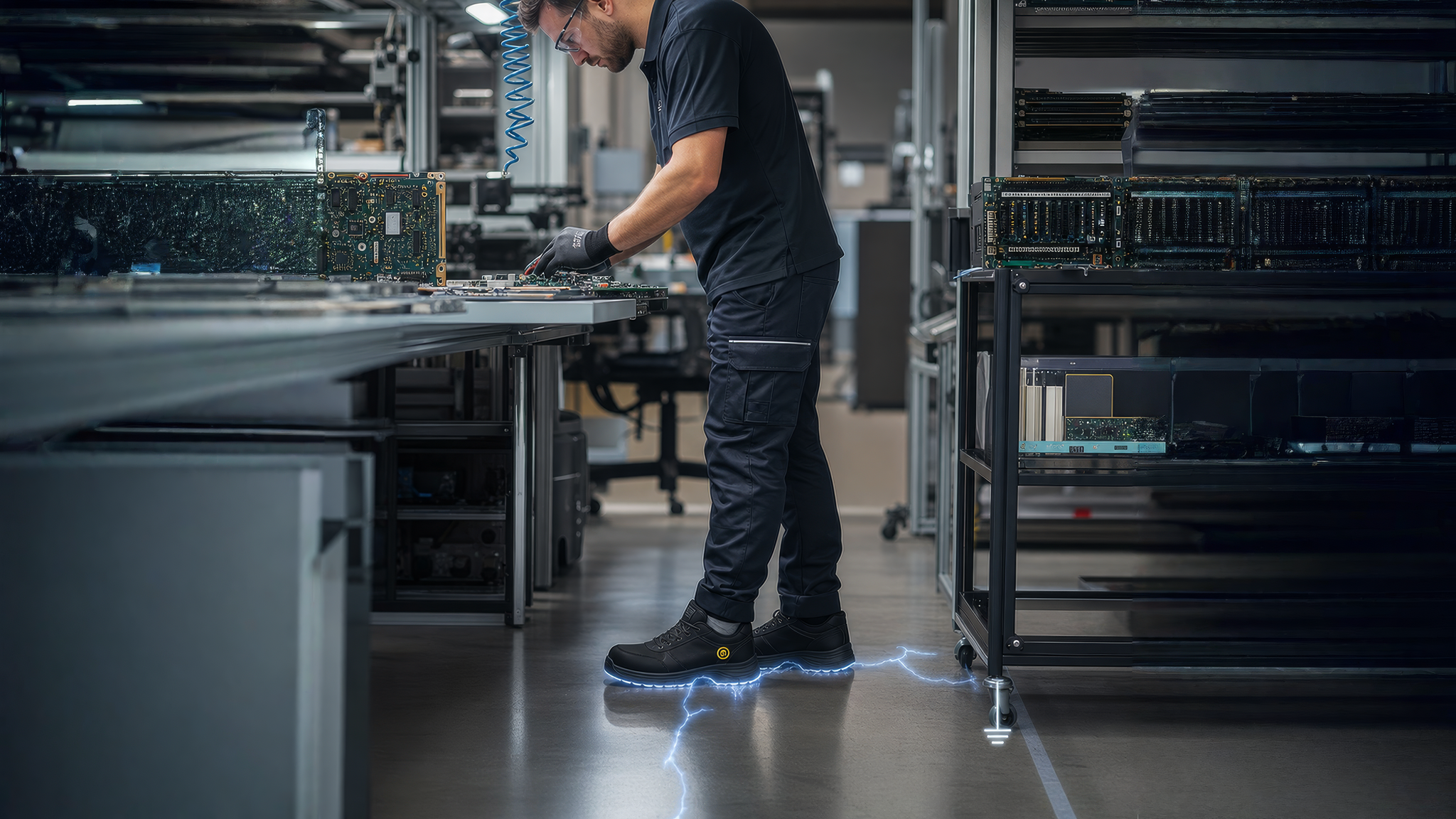 Wat zijn ESD werkschoenen en wanneer heb je ze nodig?