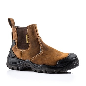 Buckbootz BSH006 S3 Hoog Bruin Instap Werkschoen