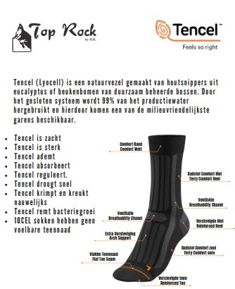 Top Rock Badstof Sokken met Tencel Zwart