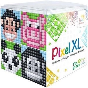 Pixel Pixelhobby XL - kubus set - Dieren (chimpansee, varken, panda, gorilla)