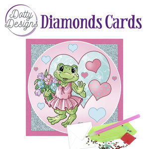 Dotty Designs Dotty Designs - Diamond Cards - Frog with Flowers