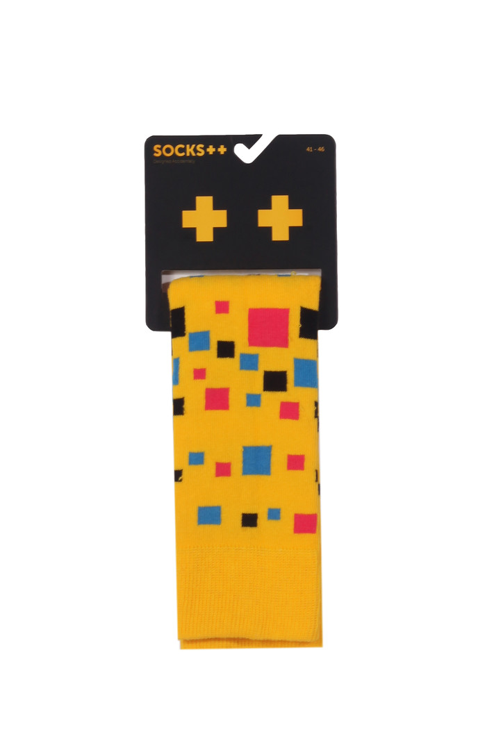 Yellow Bisquare Socks