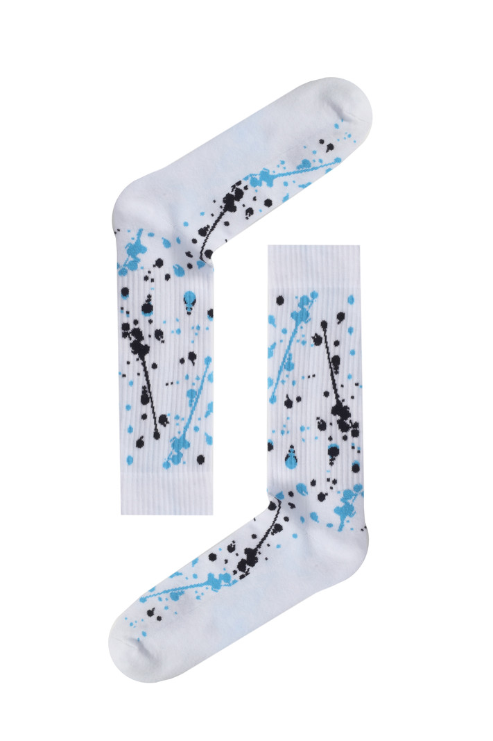 Blue Spray Athletic Socks