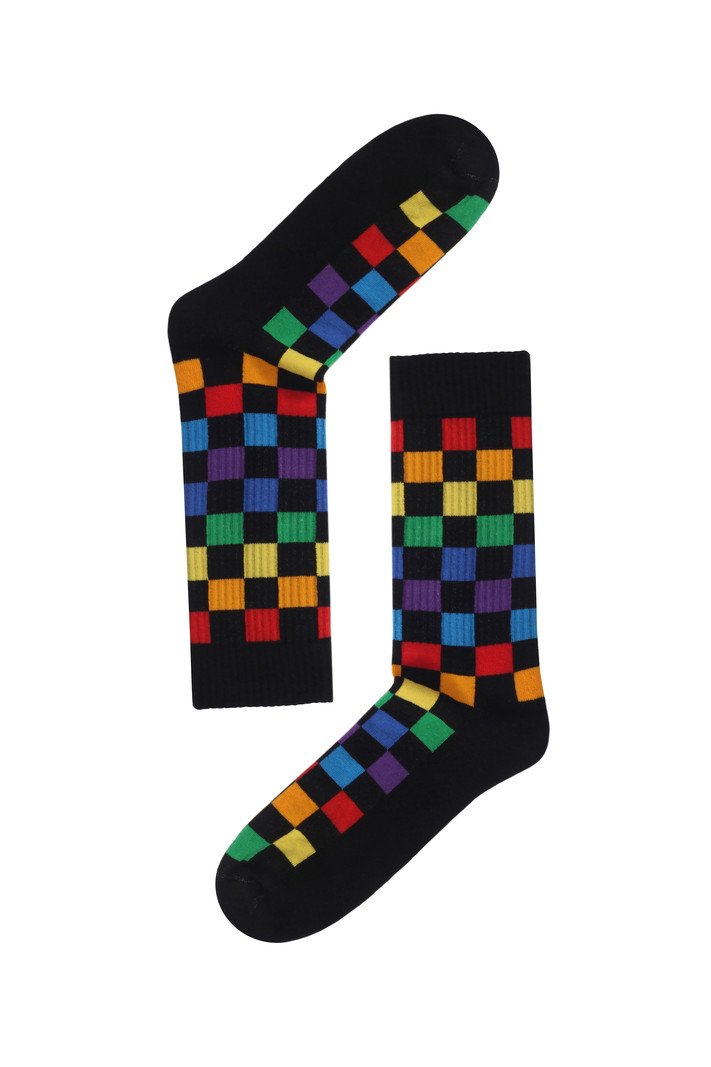 Multi Checker Athletic Socks