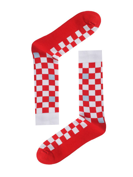 Socks++ Red Checker Performance Socks