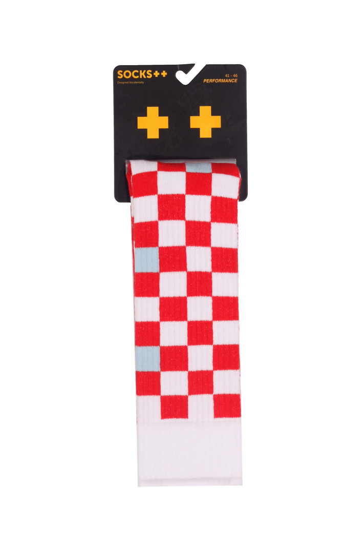 Red Checker Athletic Socks