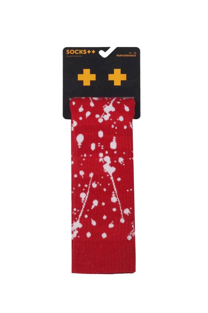 Red Spray Athletic Socks