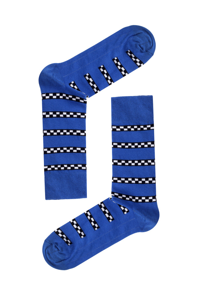 Blue Check Mate Socks