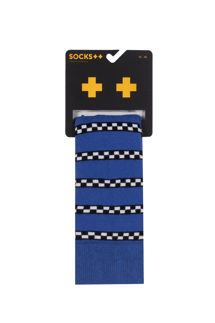 Blue Check Mate Socks
