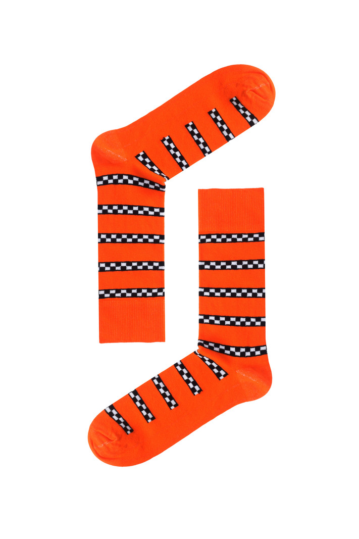 Orange Check Mate Socks
