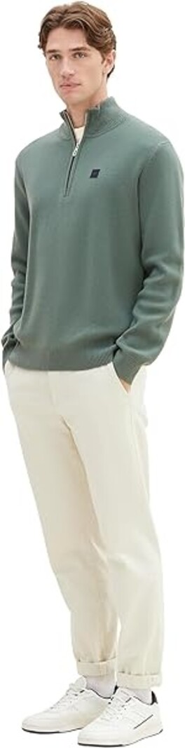 Tom Tailor Basic knitted troyer pullover 1038197