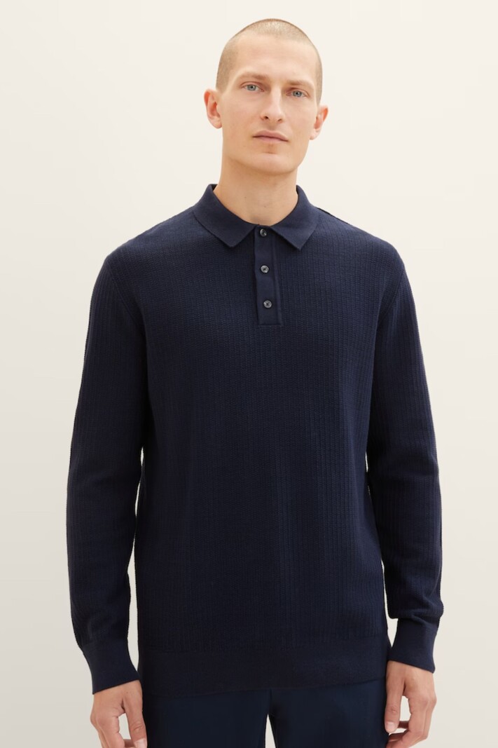 Tom Tailor Knitted long sleeve polo 1038209