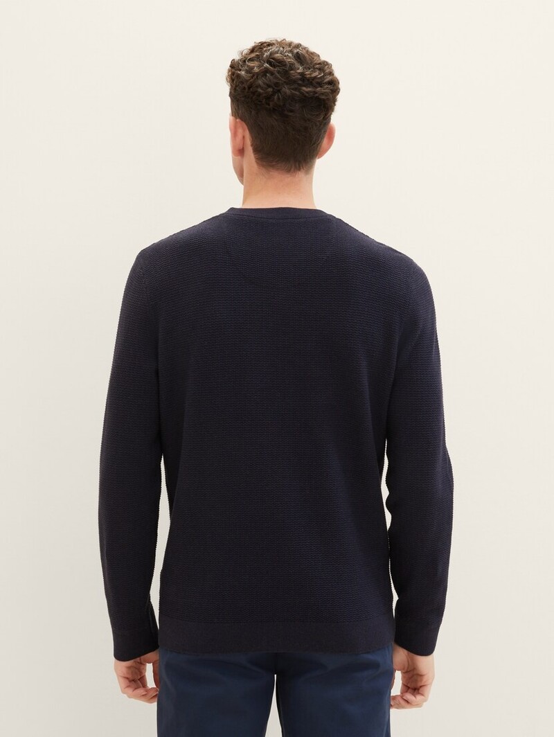 Tom Tailor Structured crewneck knit 1041186