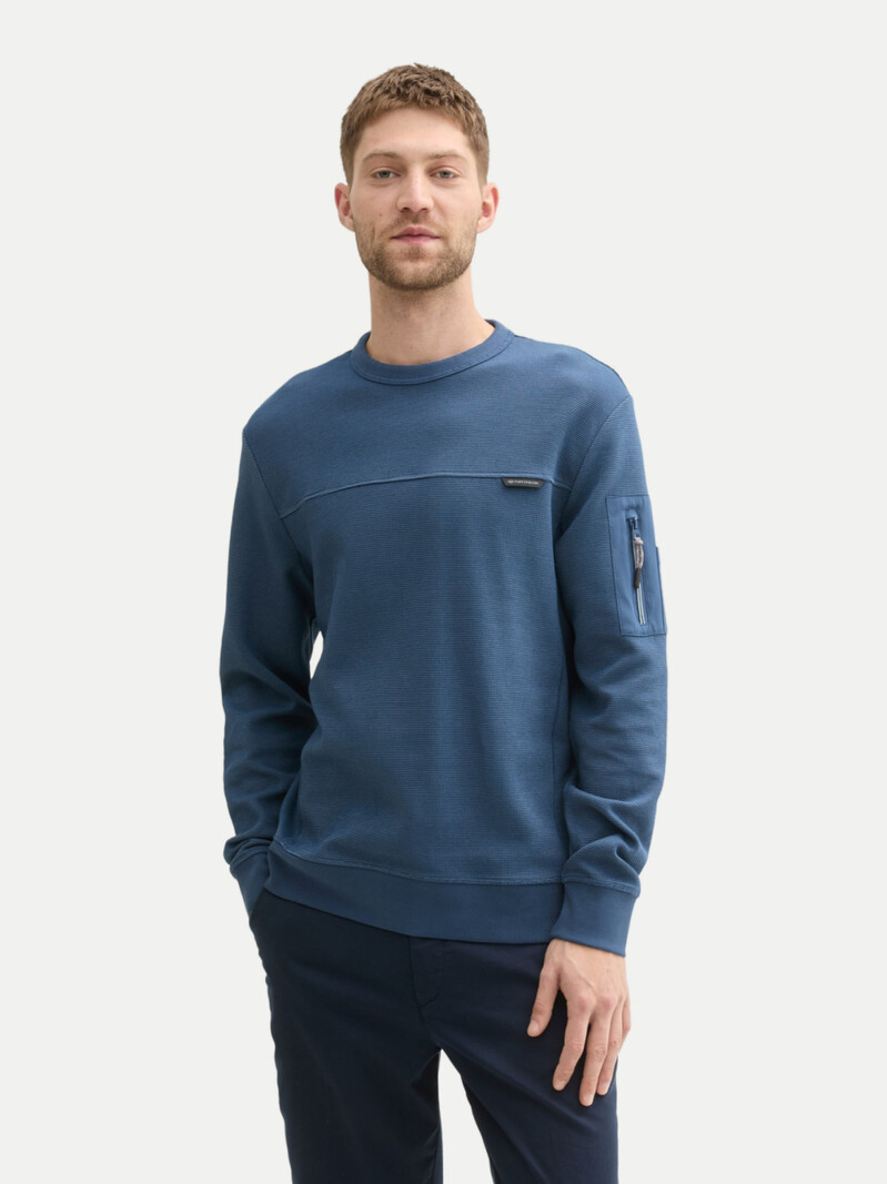 Tom Tailor Structured c-neck Sweatshirt 1043393
