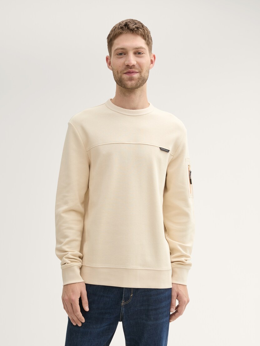 Tom Tailor Structured c-neck Sweatshirt 1043393