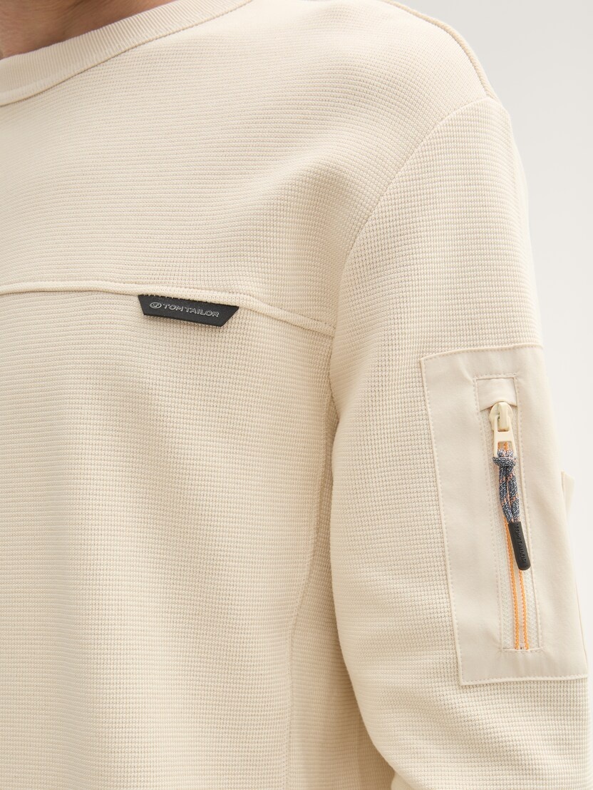 Tom Tailor Structured c-neck Sweatshirt 1043393