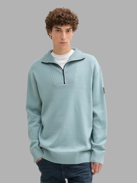 Relaxed knit troyer 1044423