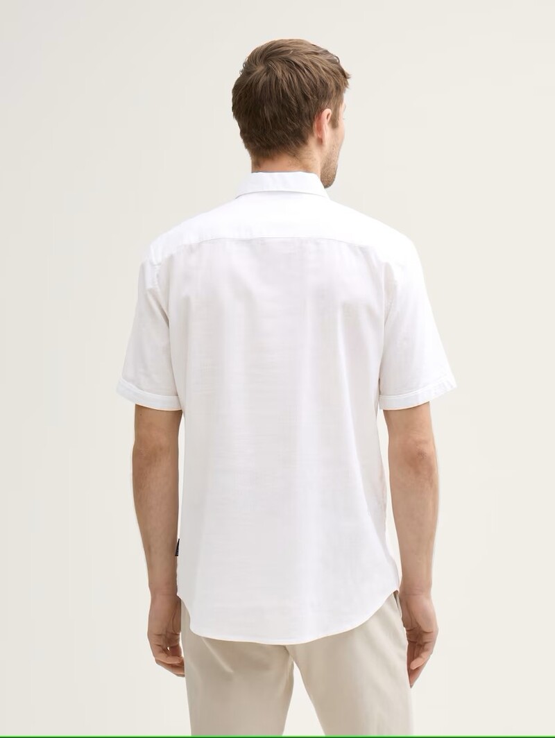 Tom Tailor Regular Fit ss shirt with linen  1045098