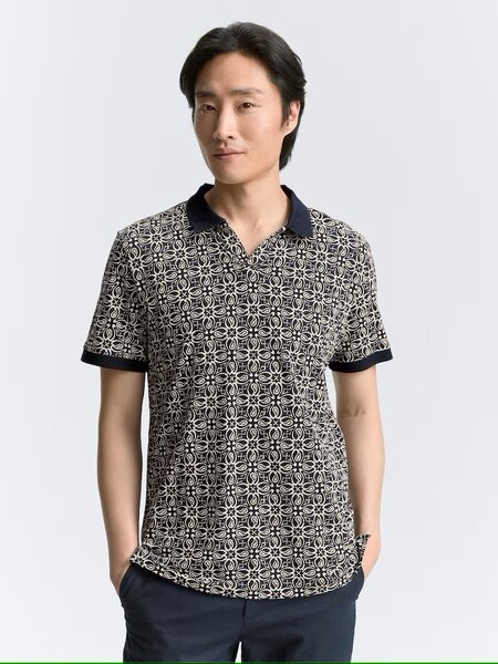 Allover printed resort collar polo 1046776