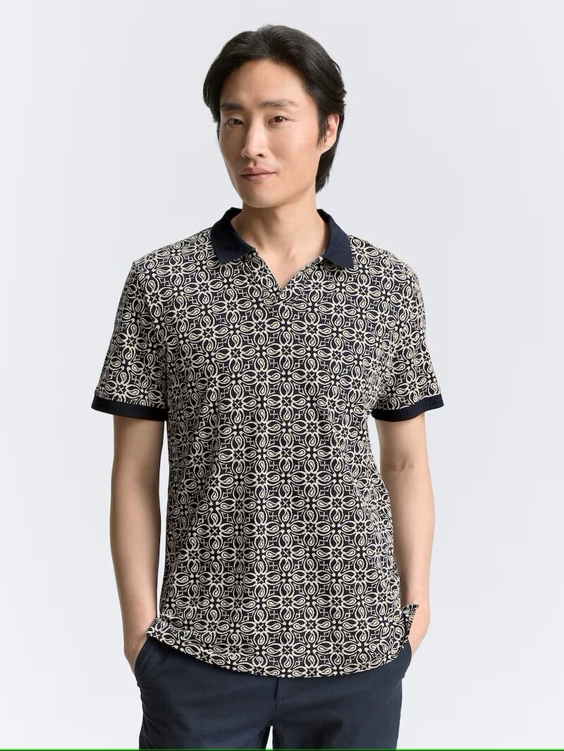 Tom Tailor Allover printed resort collar polo 1046776