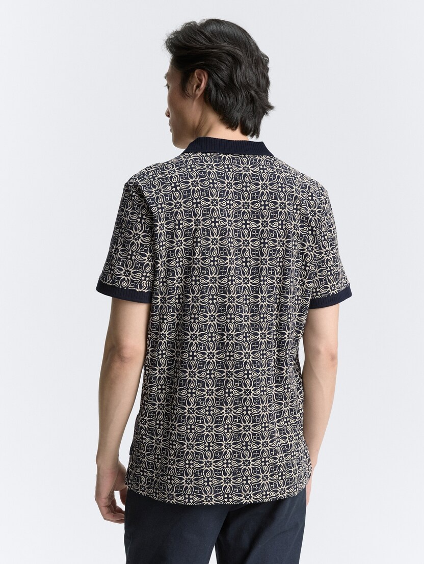 Tom Tailor Allover printed resort collar polo 1046776