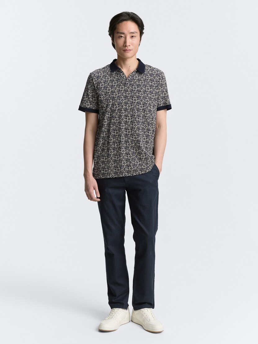 Tom Tailor Allover printed resort collar polo 1046776