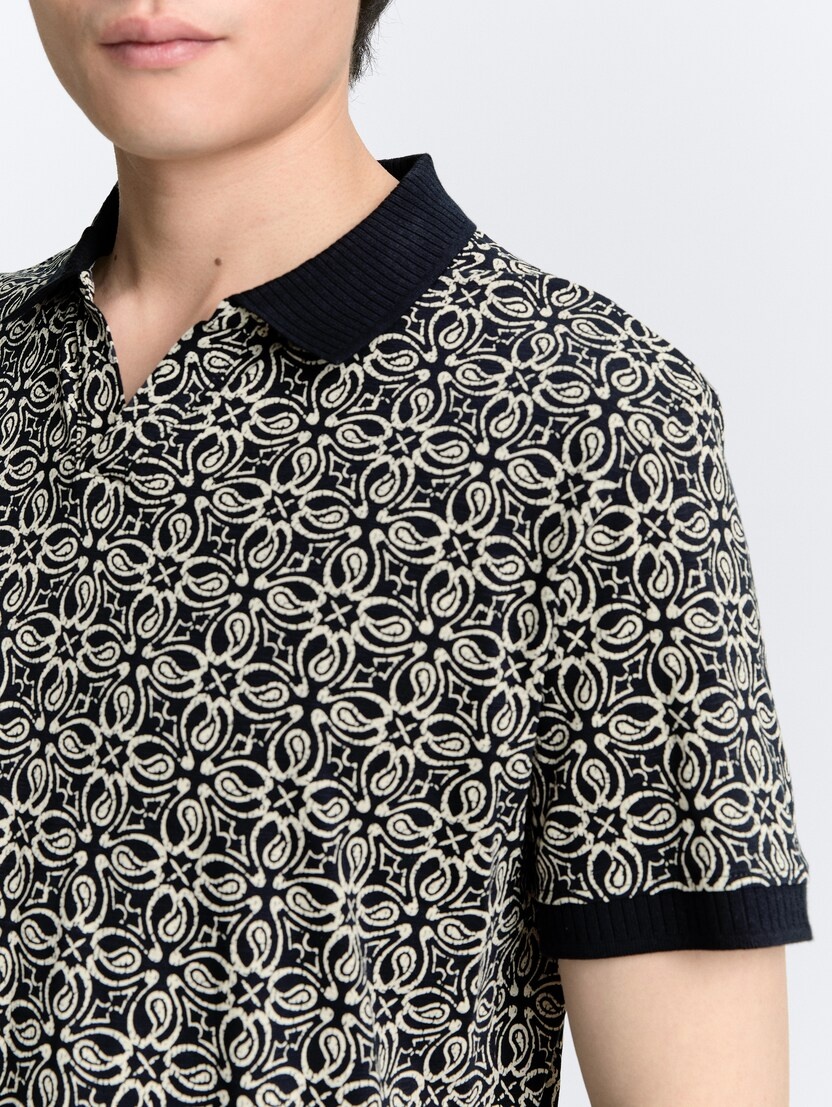 Tom Tailor Allover printed resort collar polo 1046776
