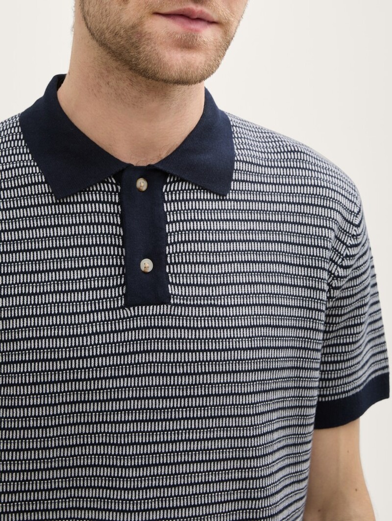 Tom Tailor Twotone stuctured knit polo 1046321