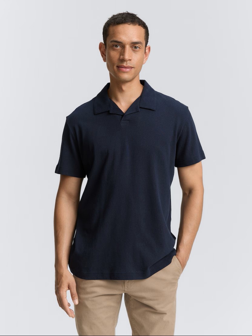 Tom Tailor Polo shirt with linen 1045715