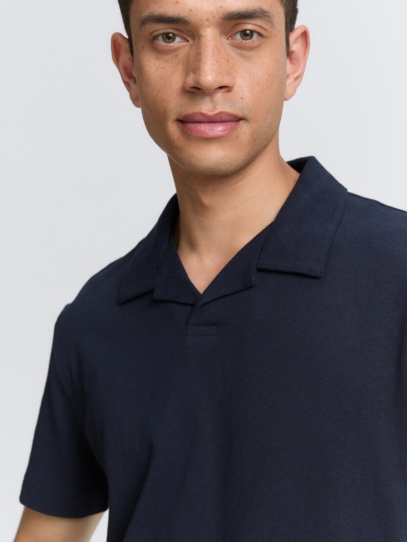 Tom Tailor Polo shirt with linen 1045715