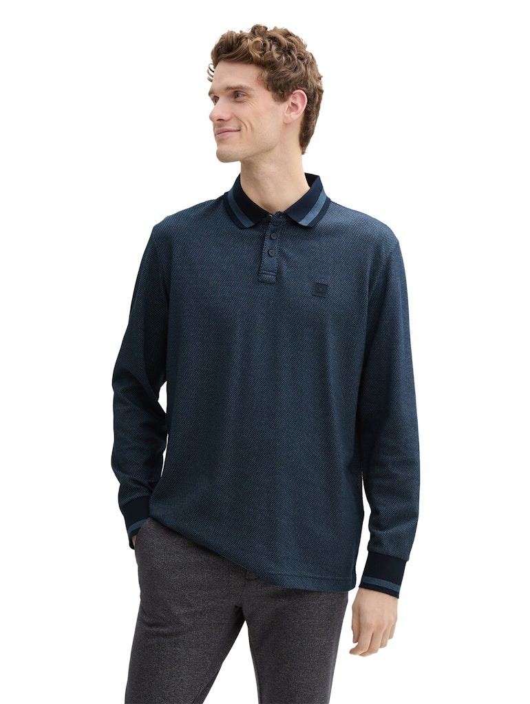 Tom Tailor Structured longsleeve polo 1045681