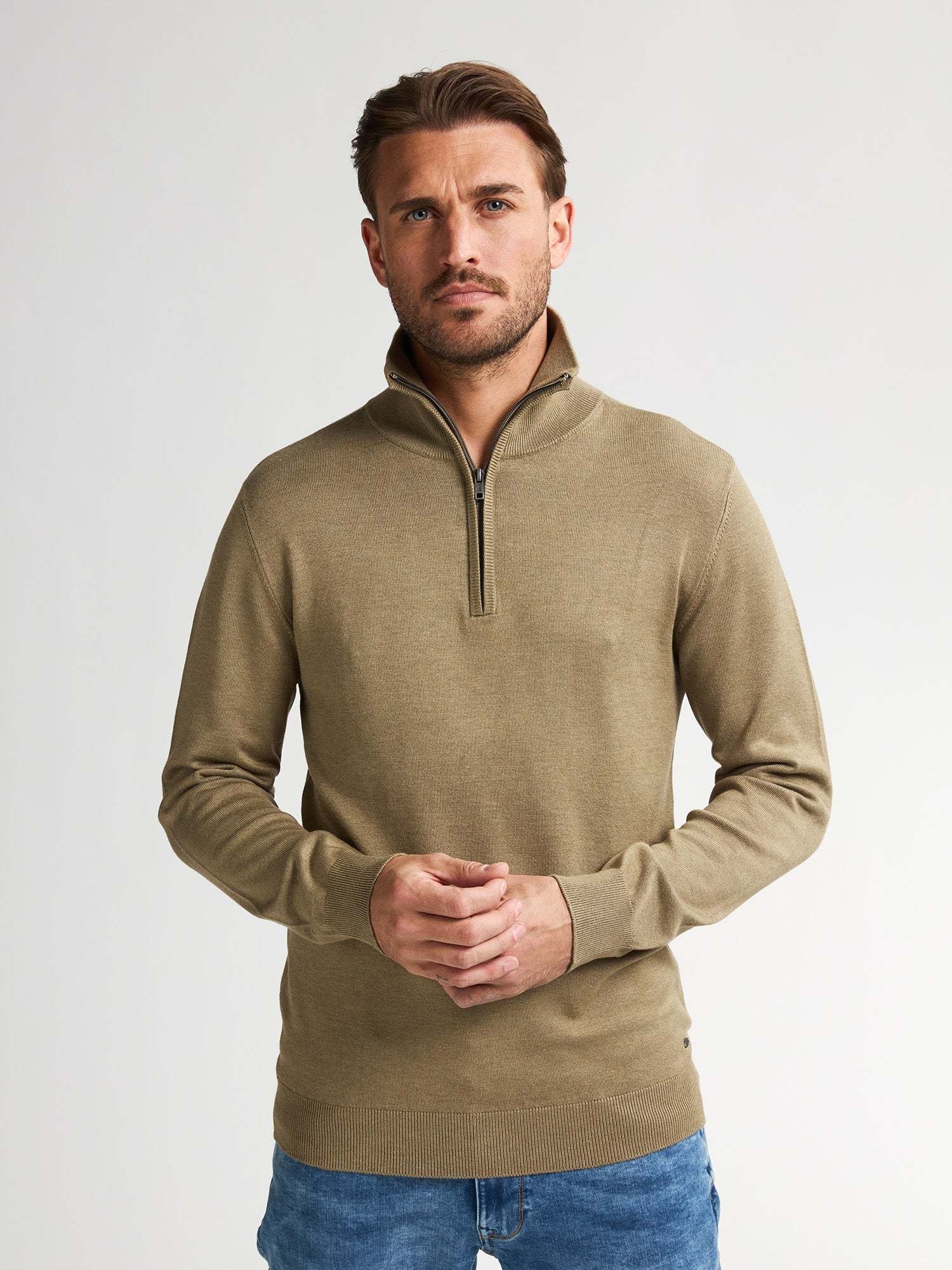 Petrol Half-zip Sweater M-3050-KWC218