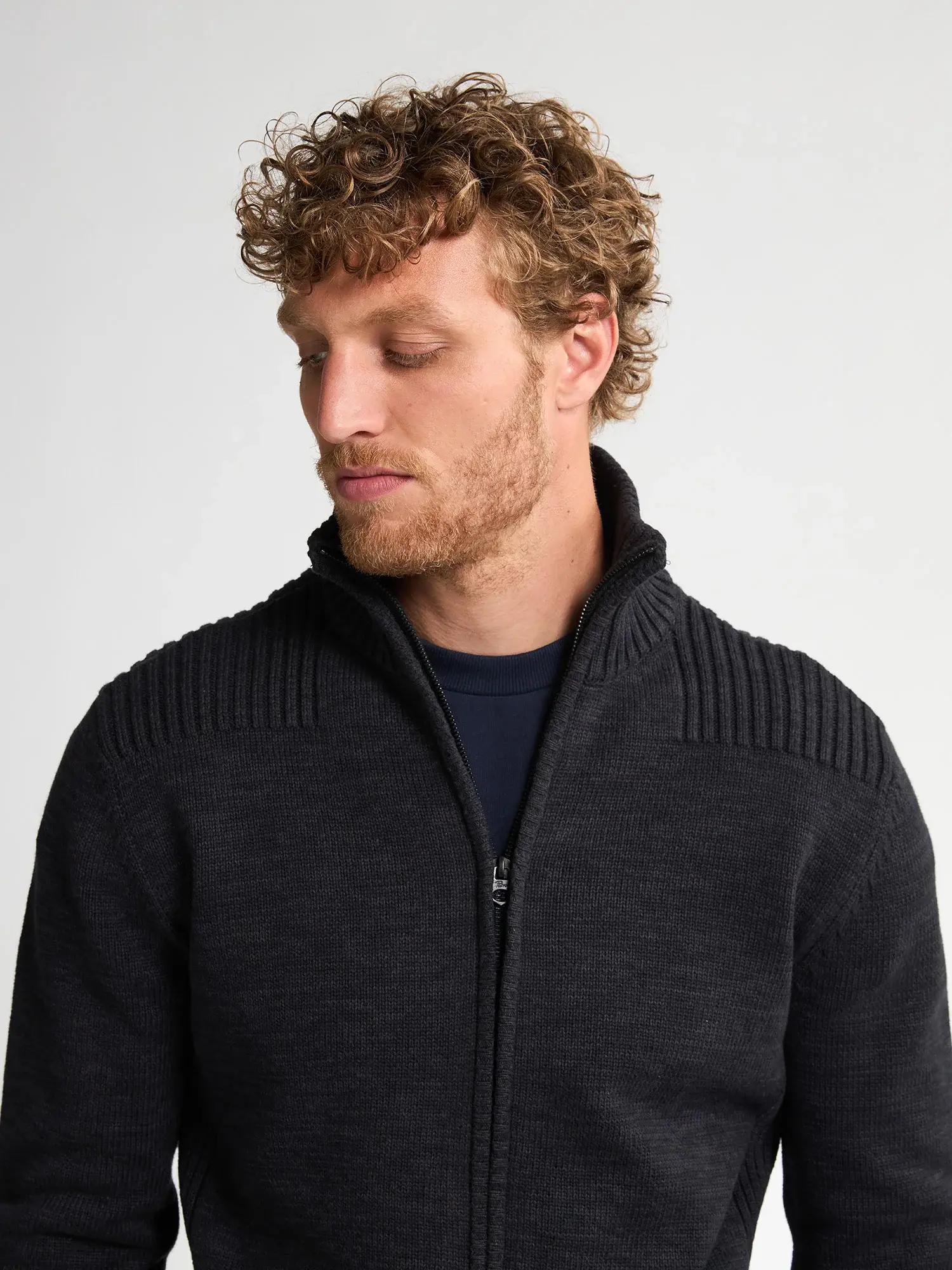 Petrol Cardigan with collar M-3050-KWC227