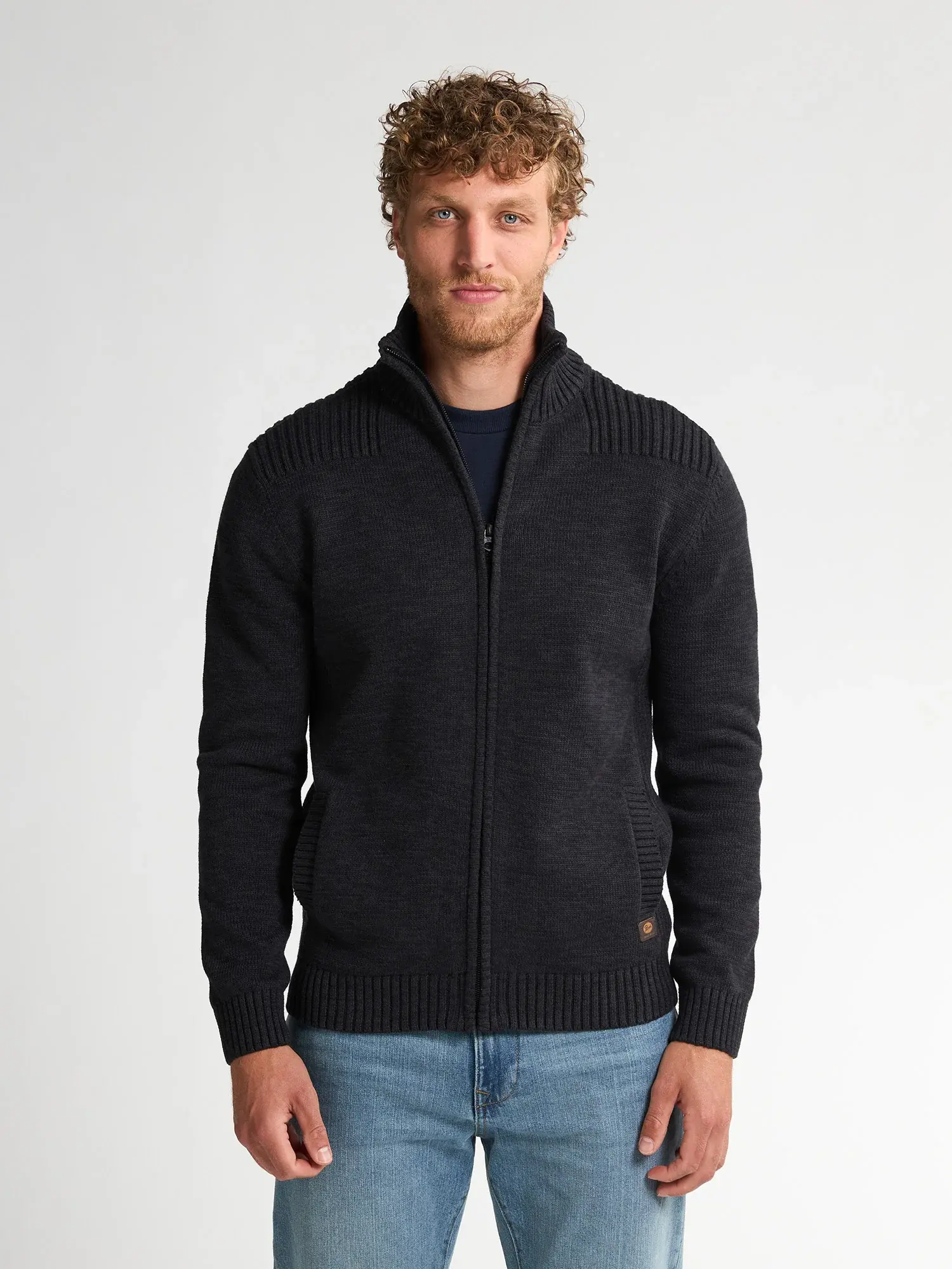 Petrol Cardigan with collar M-3050-KWC227