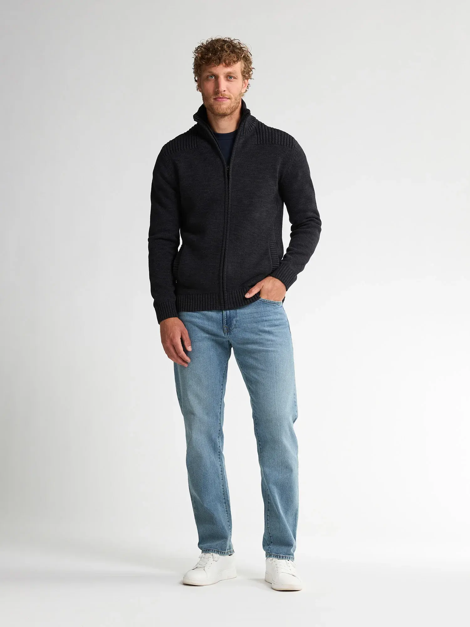 Petrol Cardigan with collar M-3050-KWC227