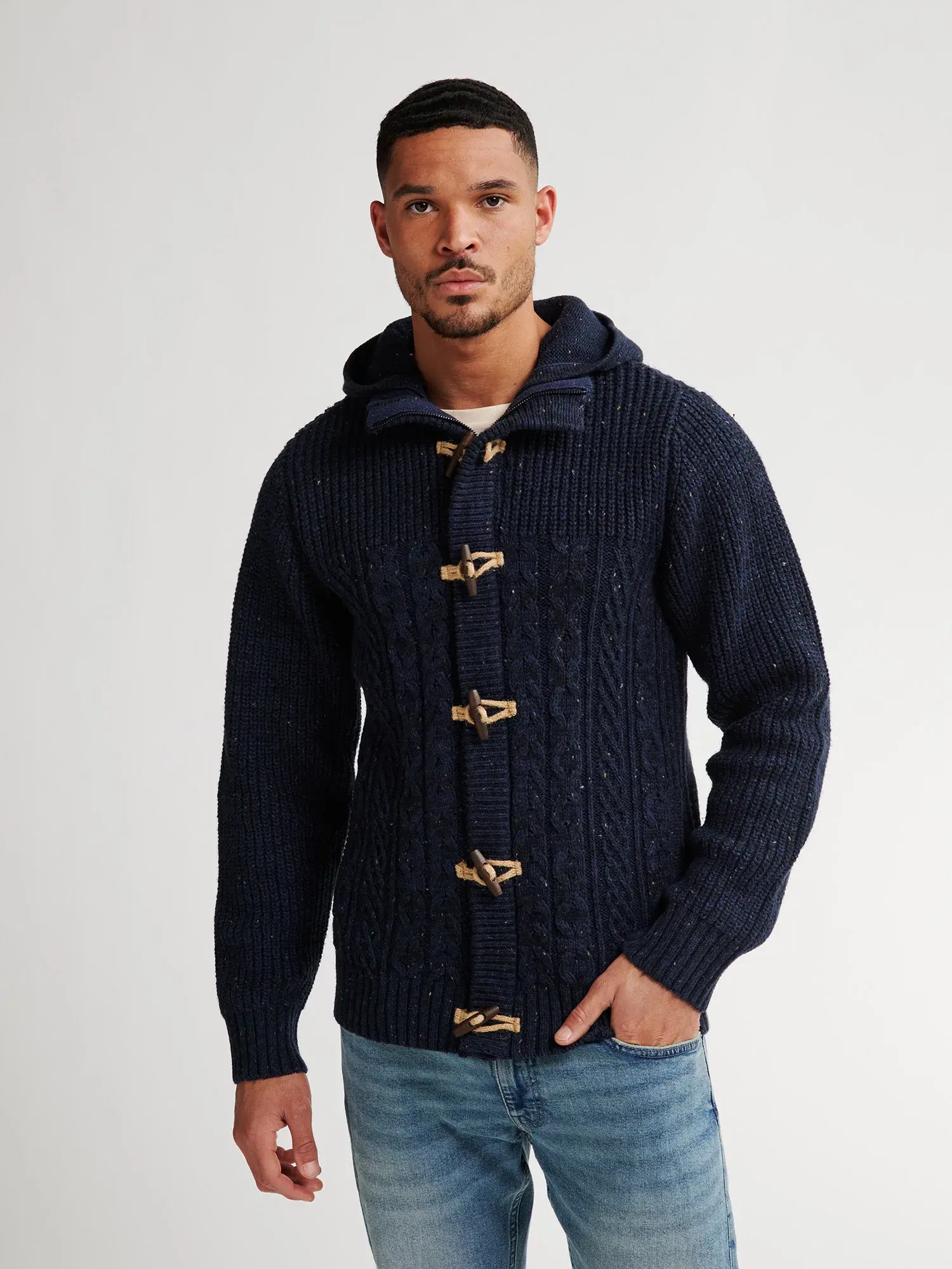 Petrol Hooded Cardigan M-3050-KWH221