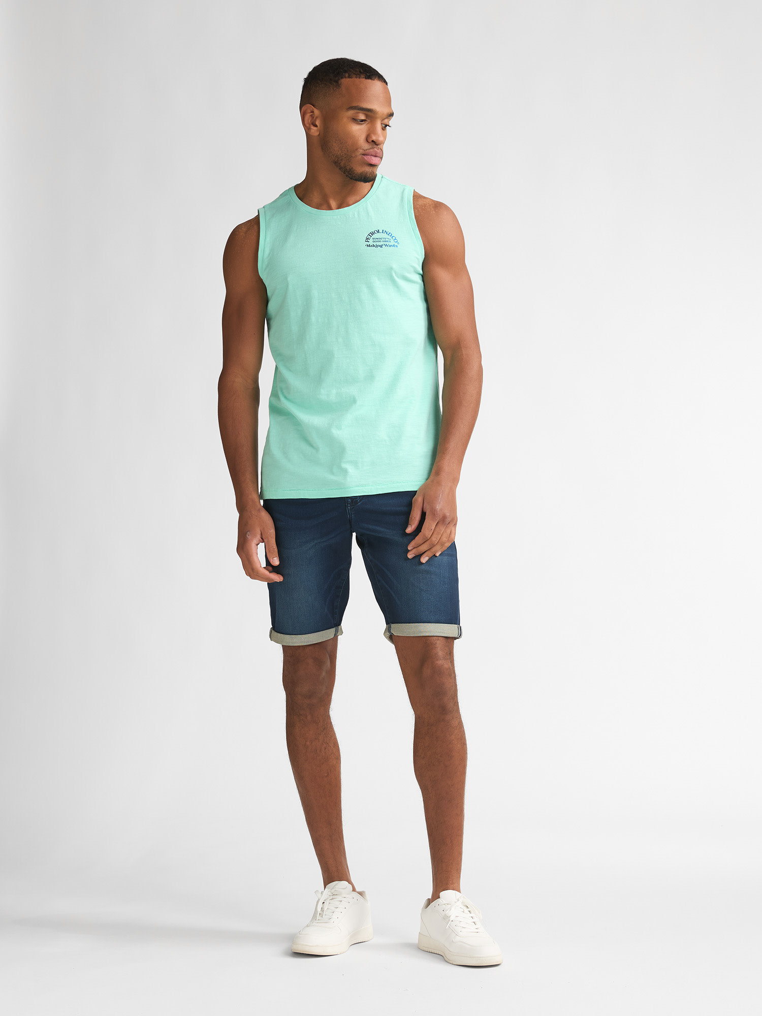 Petrol Denim Shorts M-ROS-SHO012