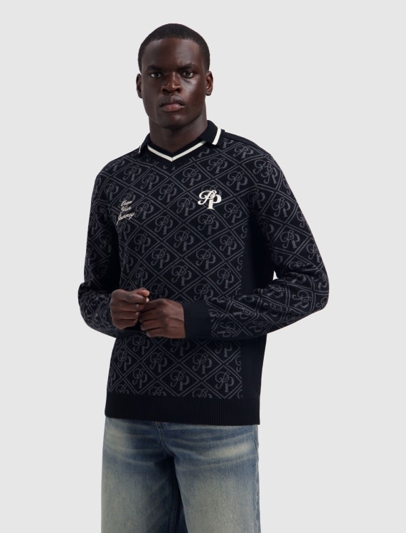 Pure Path Jacquard Football Knit Polo