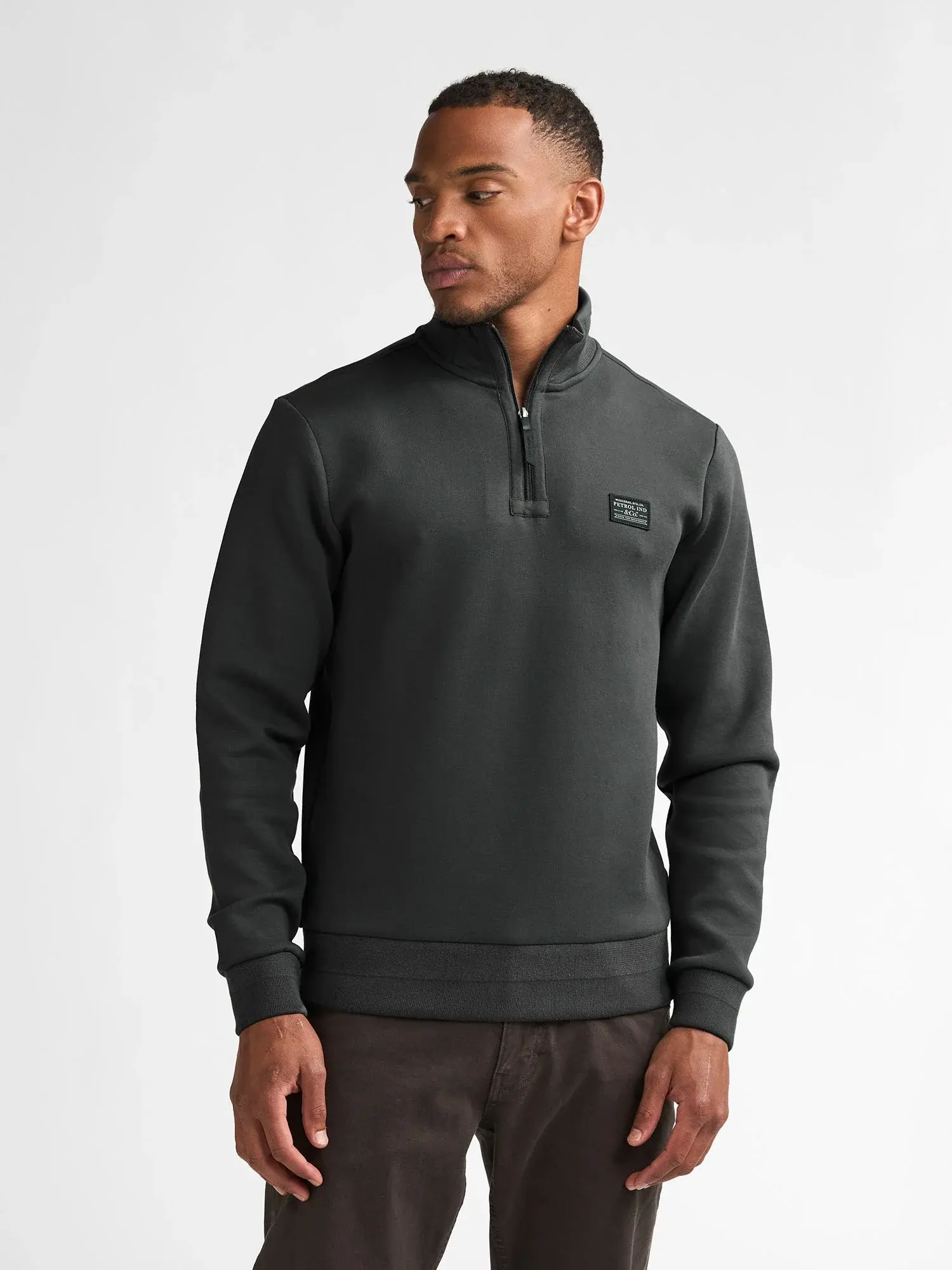 Petrol Sweater Collar zip  M-3060-SWC329