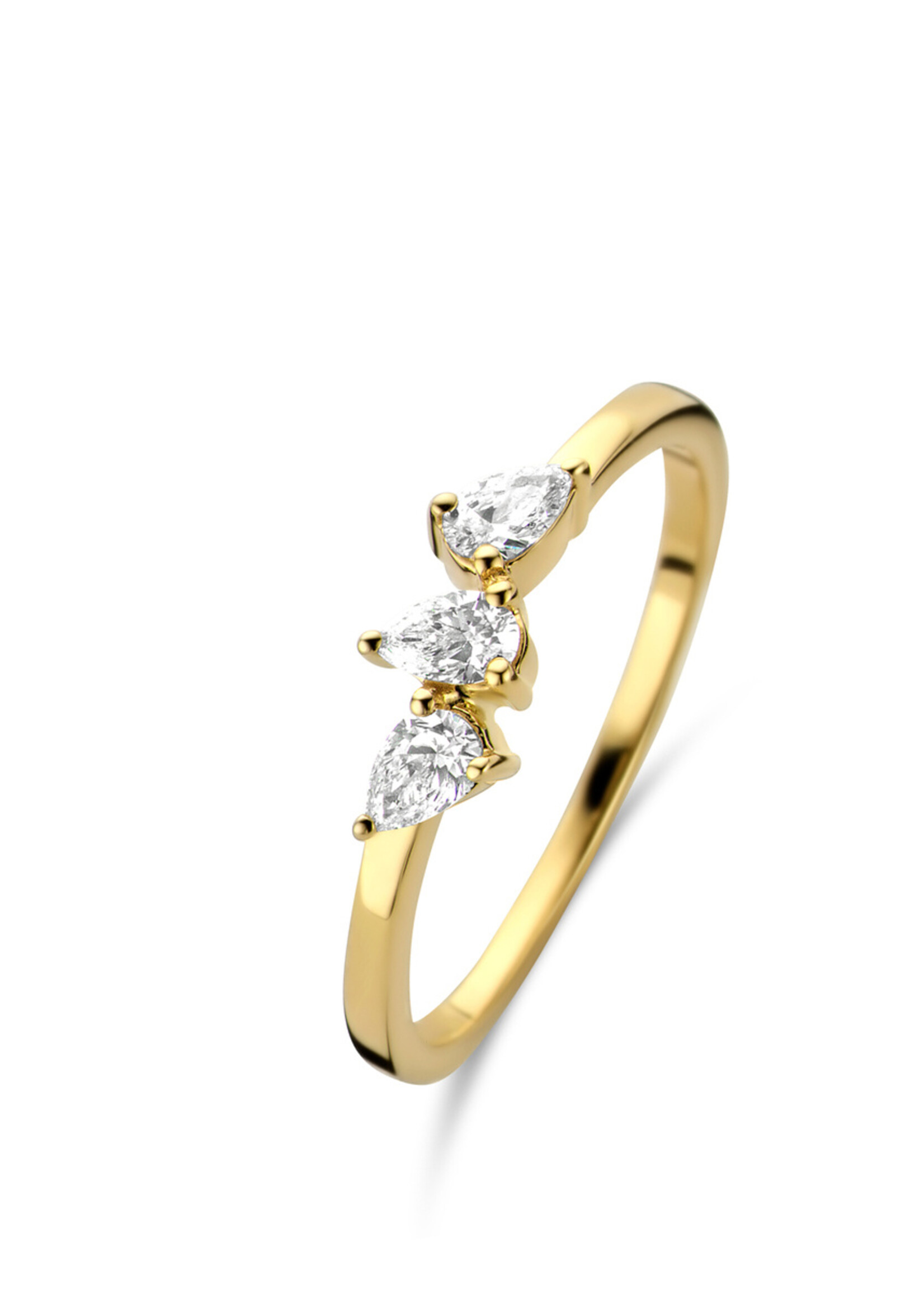 Ring met 3 peervormige diamanten