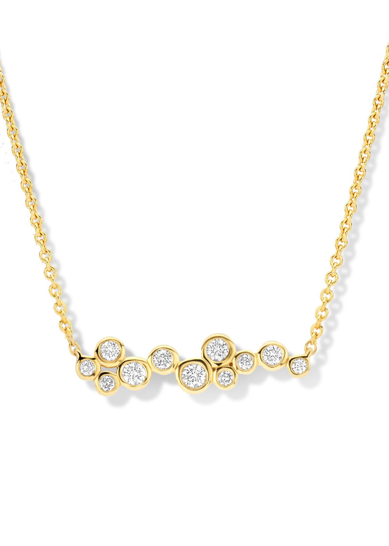 Ketting met cluster van diamanten.