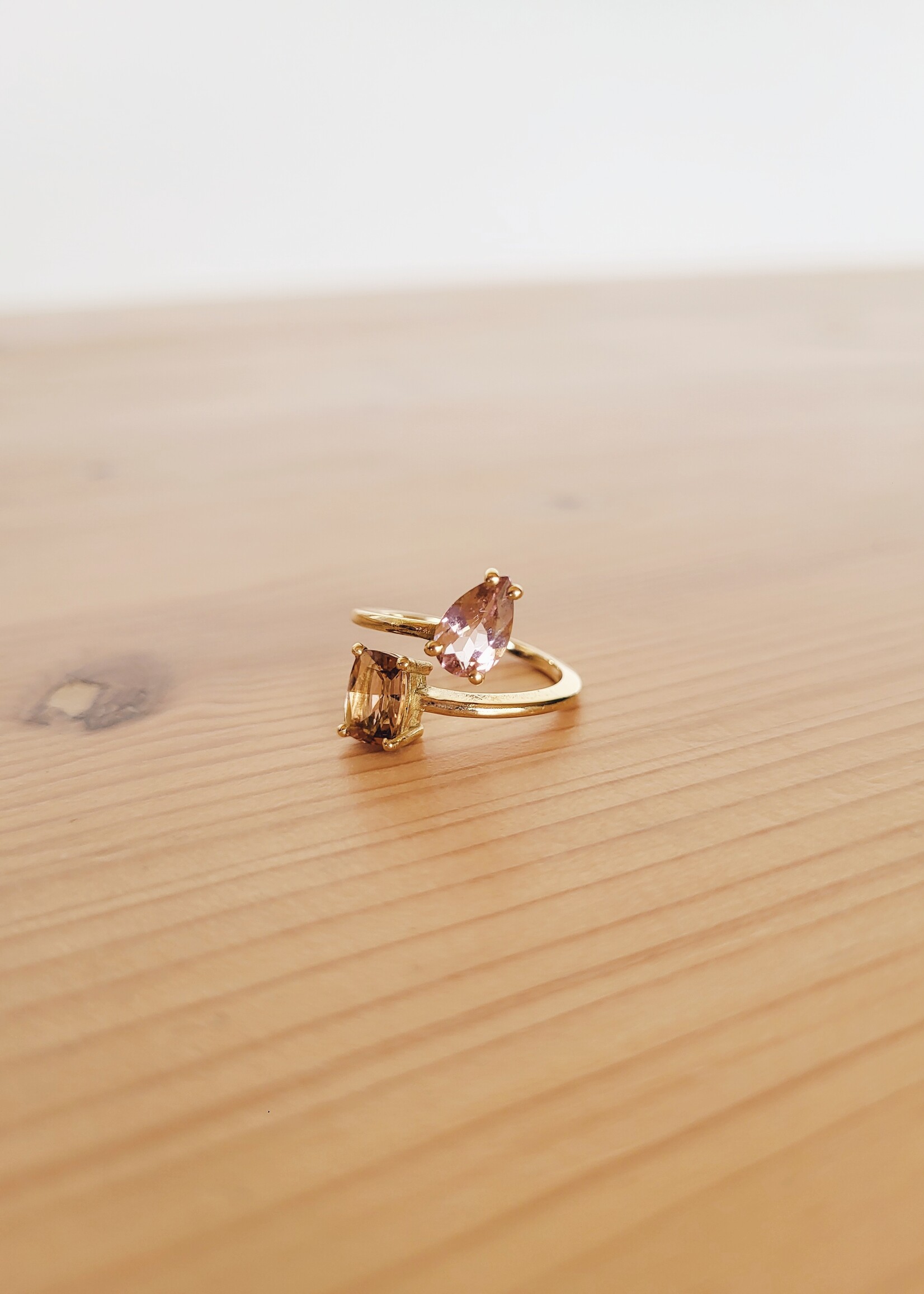 Ring met 2 toermalijnen