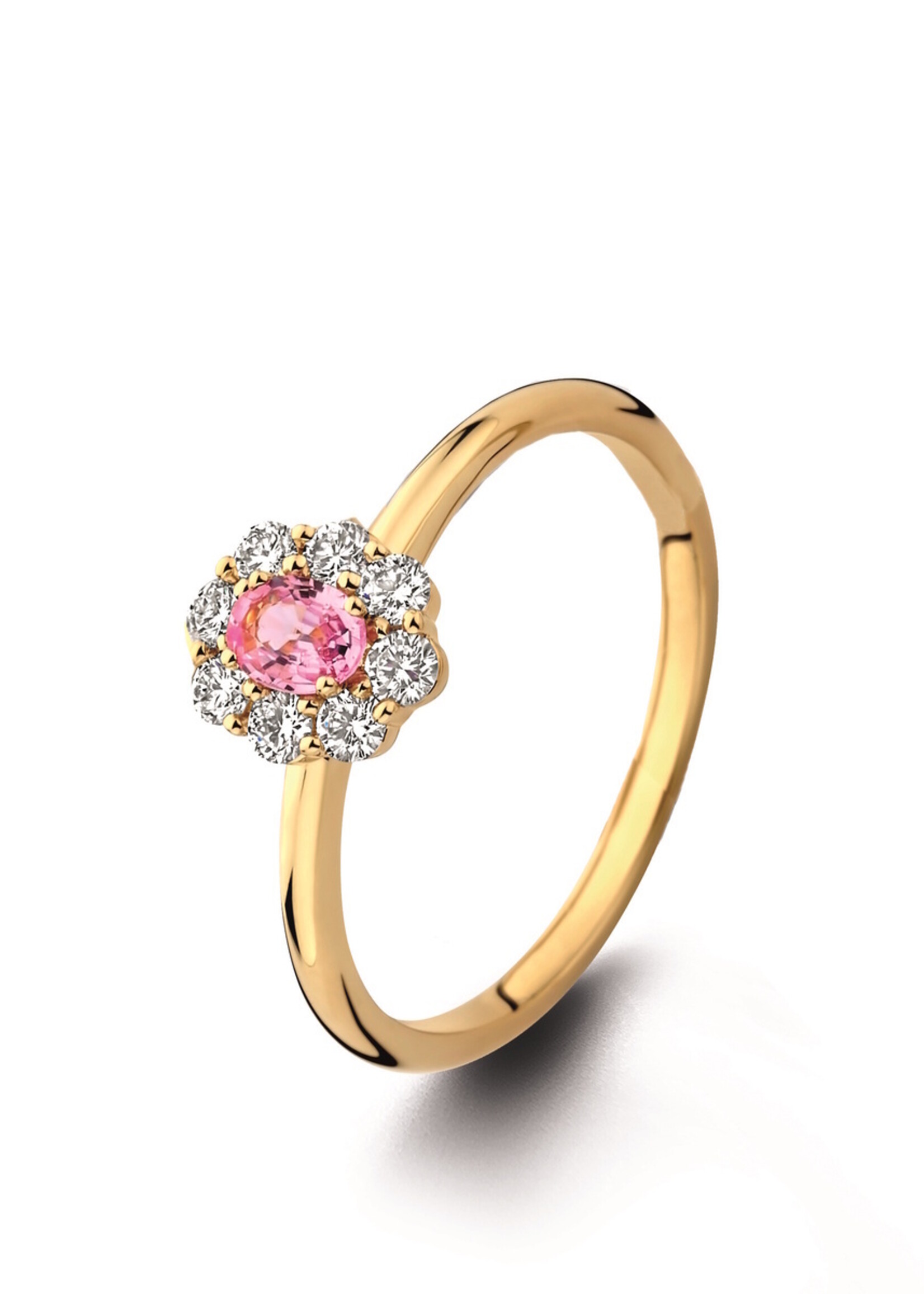 Ring met roze saffier