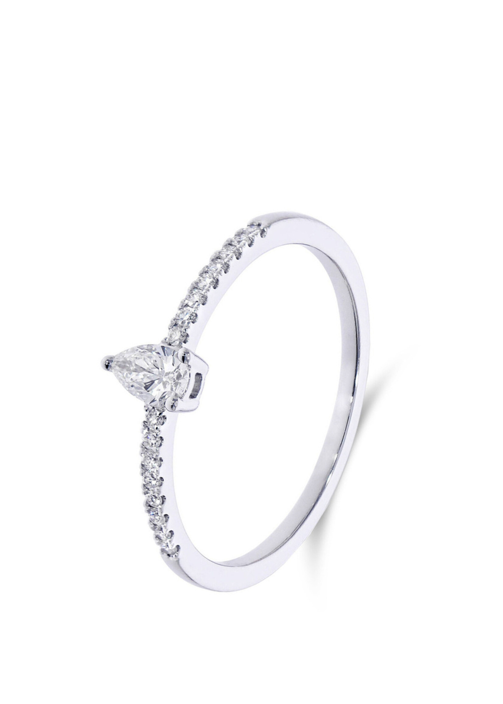 Ring met peergeslepen diamant
