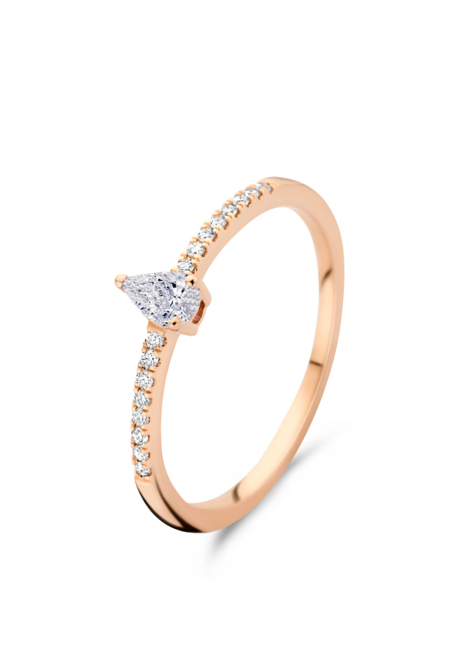 Ring met peergeslepen diamant