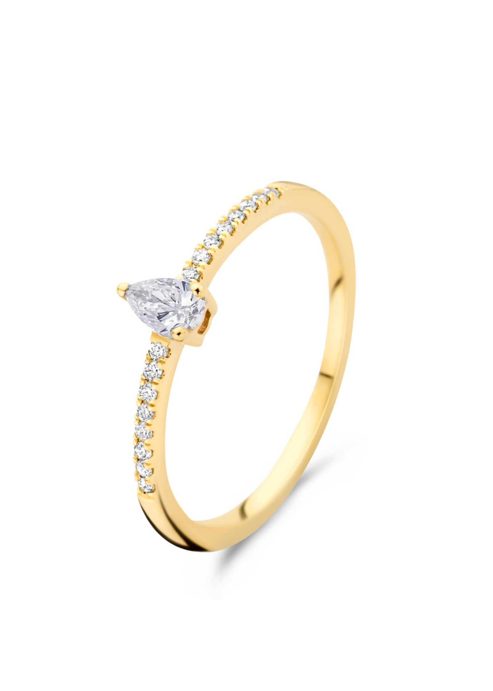 Ring met peergeslepen diamant