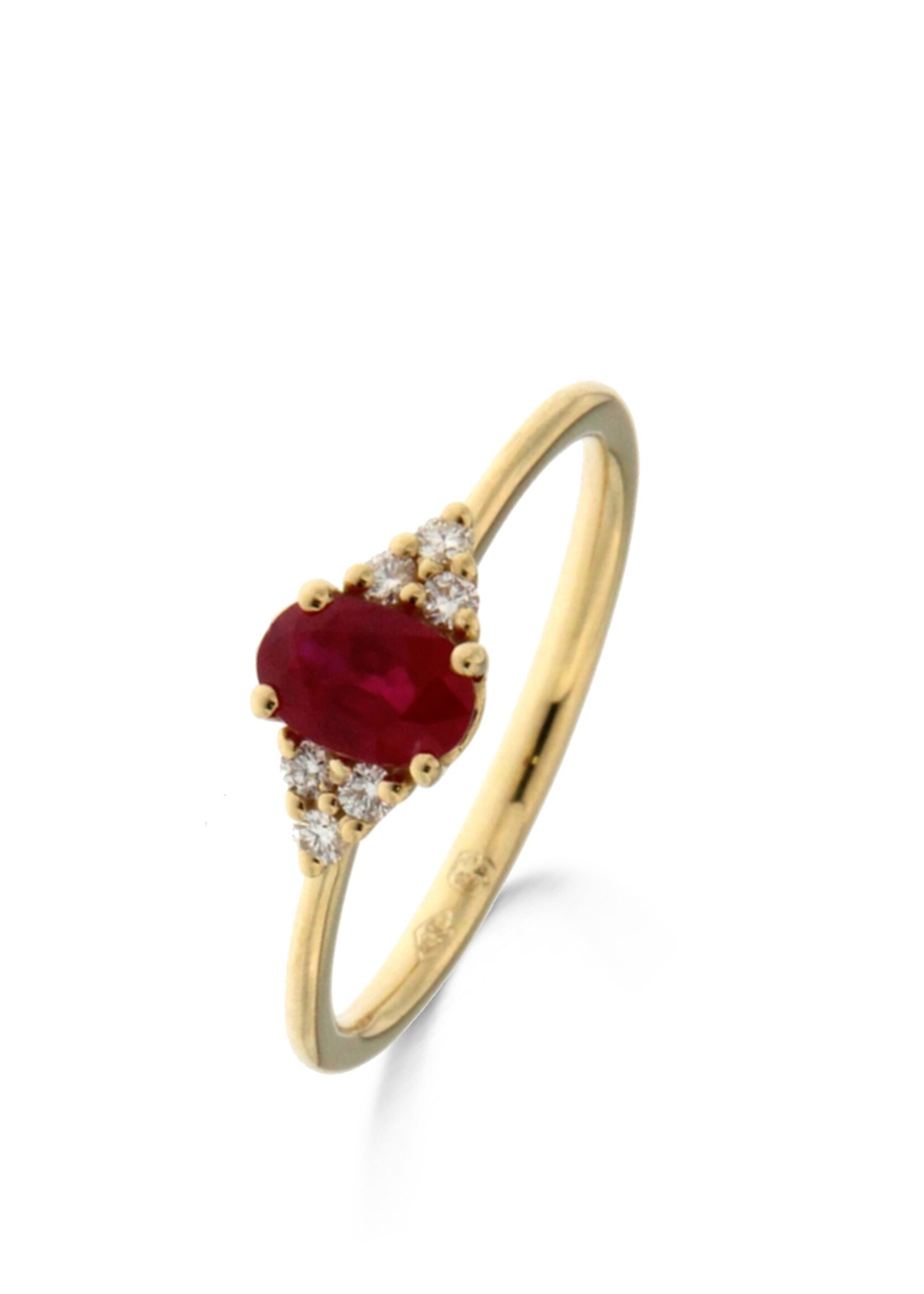 Cluster ring met diamanten en smaragd