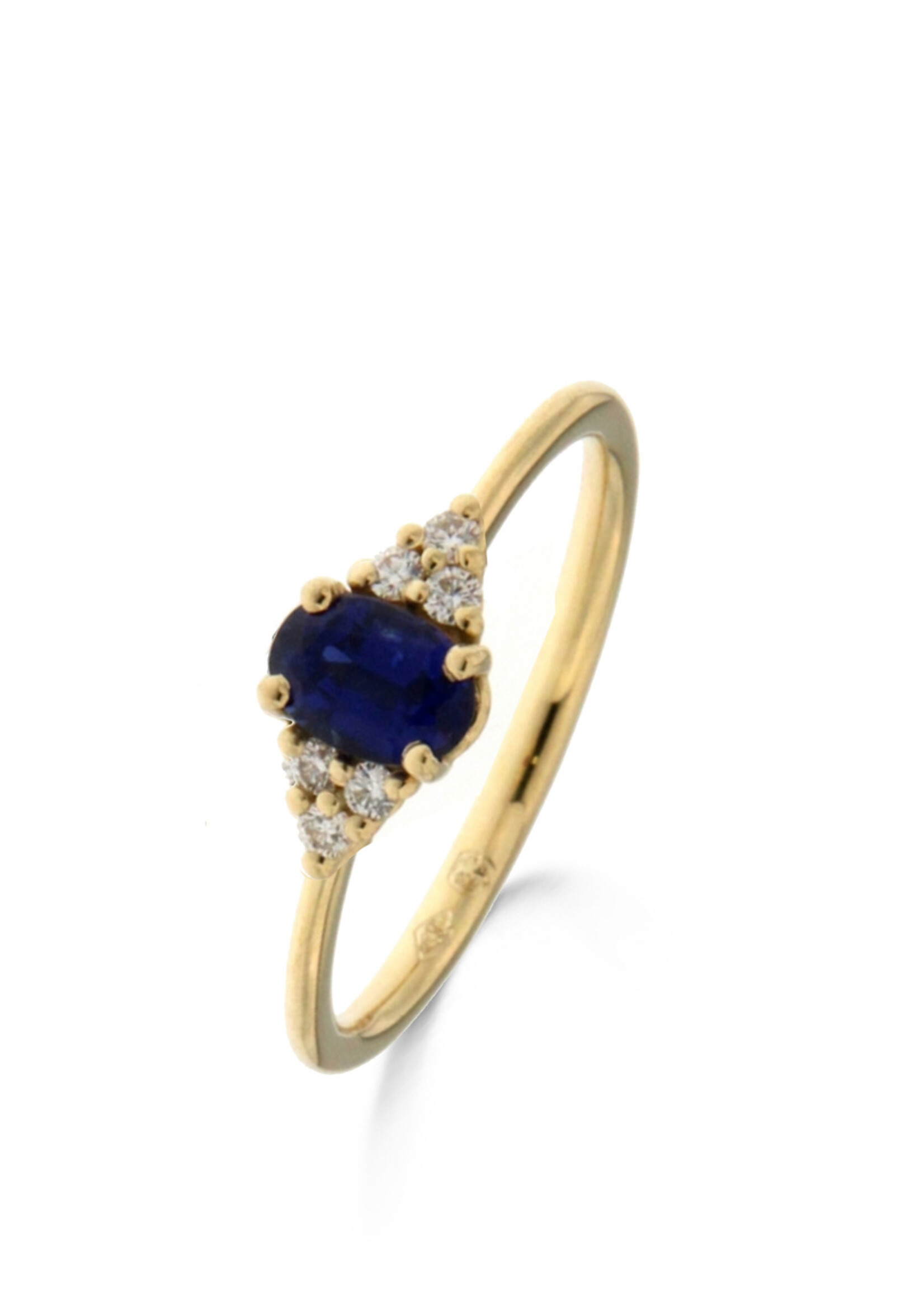 Cluster ring met diamanten en smaragd